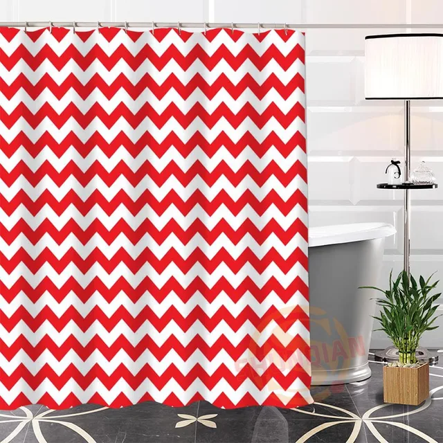 Hot Sale Custom Colorful Of Chevron Bathroom Waterproof Shower