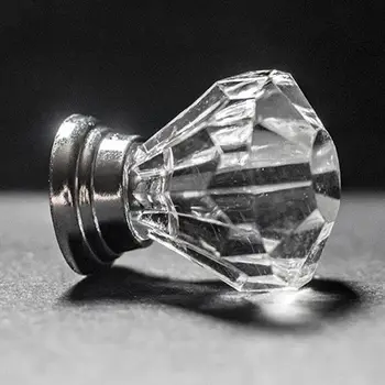 

6pcs Diamond Shape Design Crystal Glass Knobs Cupboard Drawer Pull Cabinet Furniture Handle Hardware Home Decoration