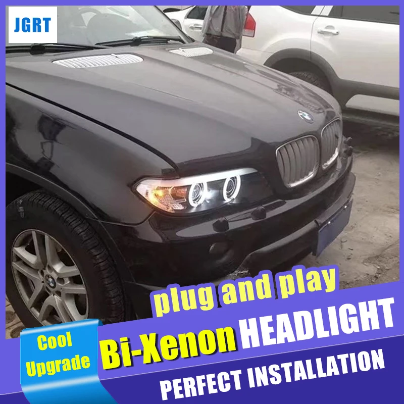 Автомобильный Стайлинг для BMW X5 E53 фары 2004-2006 для BMW X5 фара авто светодиодный DRL двойной луч H7 HID Xenon bi xenon объектив