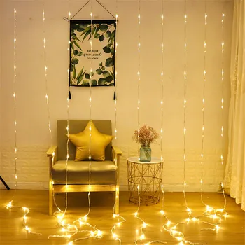 

BEIAIDI 3x3M 320LED Water Flow Curtain Icicle LED String Light Wedding Party Christmas Waterfall Fairy LED String Icicle Light