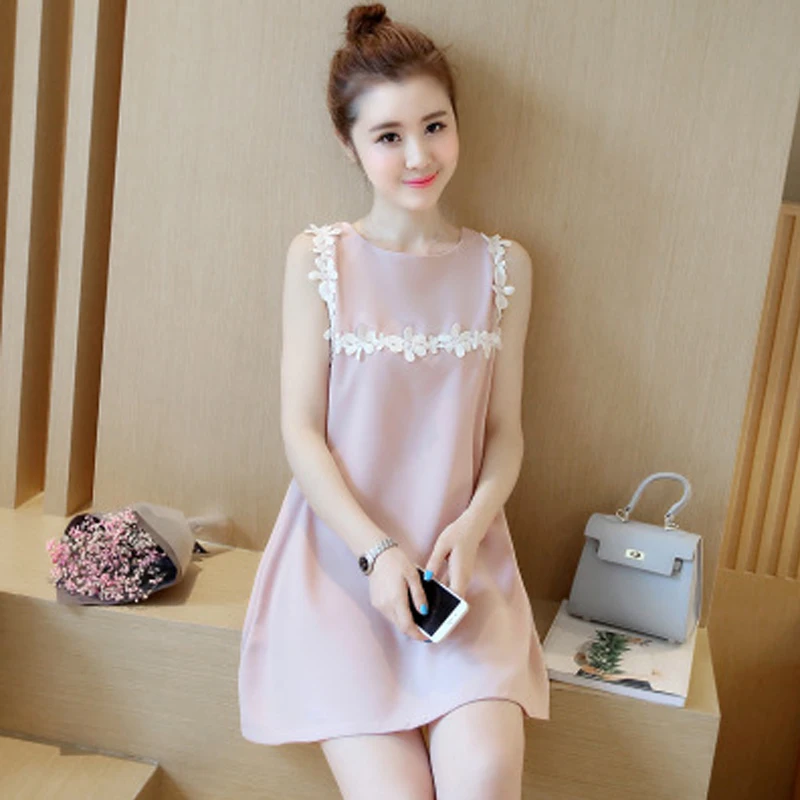 

Pregnant Woman Dress Summer Korean Version Loose Dresses Pregnant Woman Sweet Chiffon Small Fresh Maternity Clothes Dresses