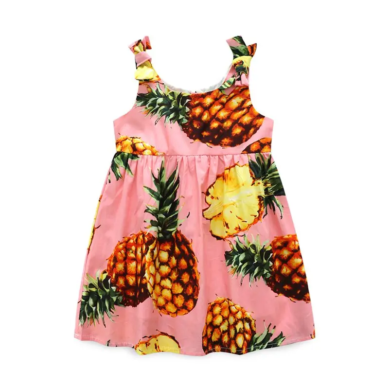 Baby Girls Pineapple Sundress Kids Sling Clothes Children Summer Sling