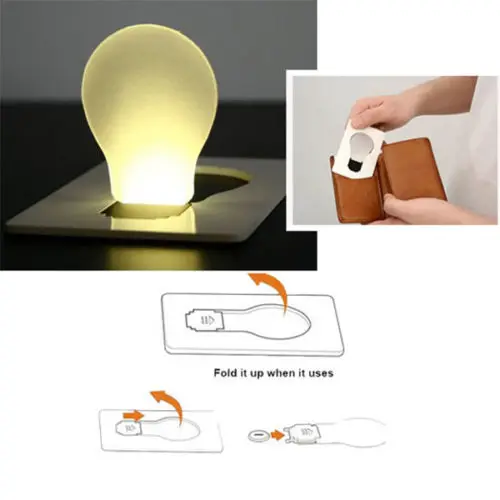 

Wallet Light Novelty Lighting Portable Mini LED Card Pocket Light Bulb Lamp Credit Card Size Home Accessories