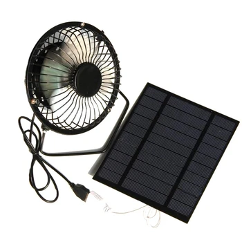 

2.5W 5V Solar Powered Panel Iron Fan For Home Office Outdoor Traveling Fishing 4 Inch Cooling Ventilation Fan Usb New