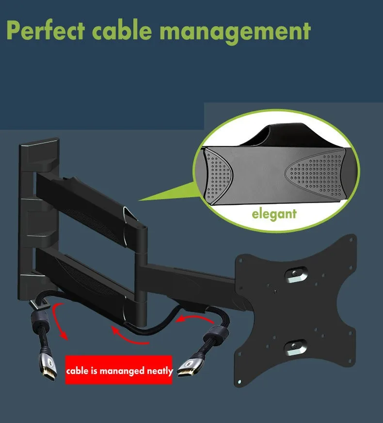180 градусов поворотный полный движения 2"-50" ЖК светодиодный Телевизор настенный кронштейн Макс. загрузка 45kgs Макс. VESA 400x400 мм