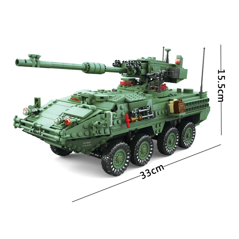 Новый KY10001 века военные MGS-M1128 танки Набор строительных блоков бронетехники DIY Кирпичи игрушки для детей Подарки на Новый год