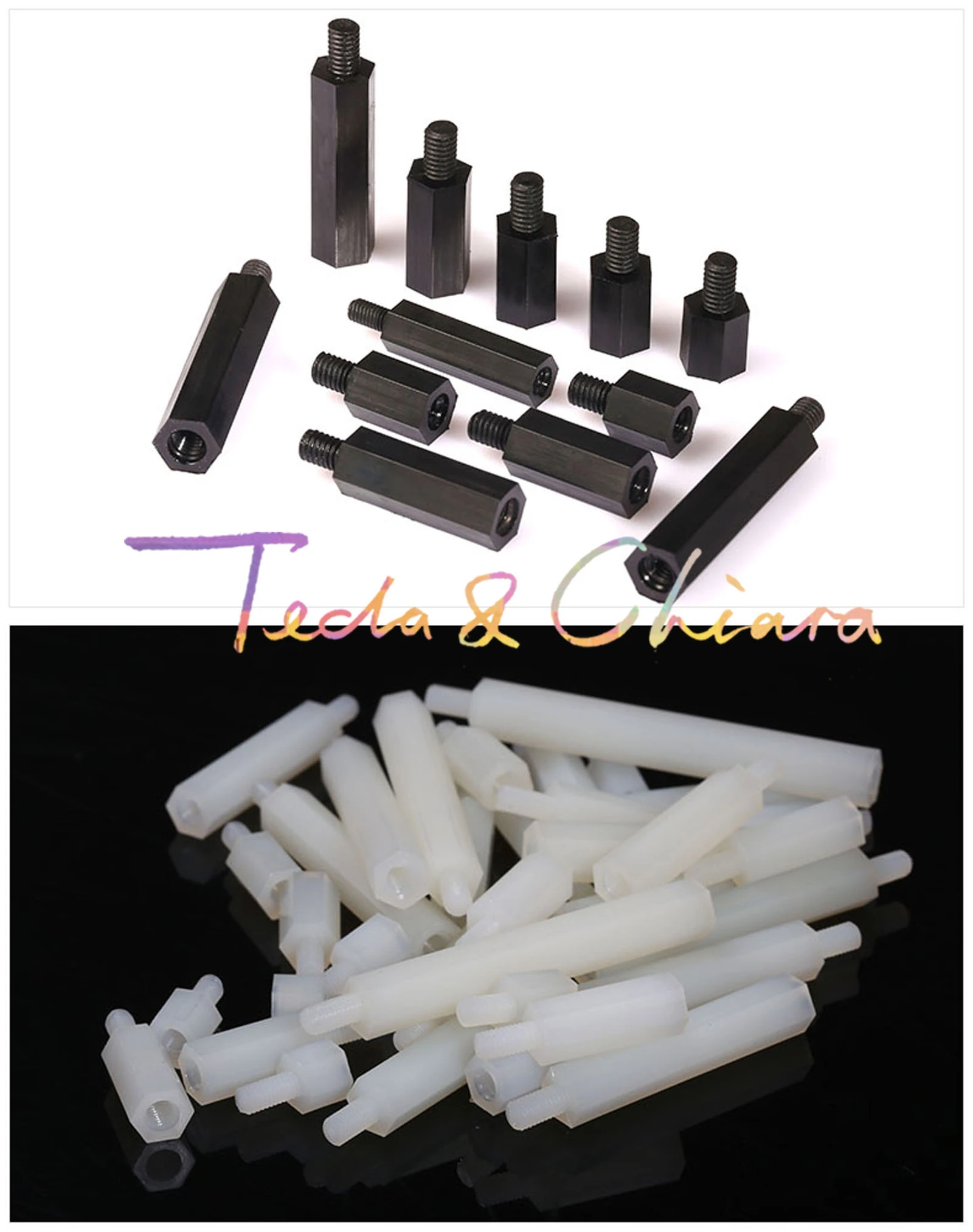 10pcs M2.5 X 18mm + 6mm White Black Plastic Nylon Plastic Standoff Hex  Column Support Male-female Spacer Phillips Head Screw * - Bolts - AliExpress
