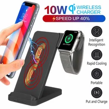 Для Airpod зарядное устройство 10 Вт Qi Беспроводное зарядное устройство подставка для Iphone XS 8 для Xiaomi быстрое зарядное устройство док-станция для Apple Watch 4 3 2