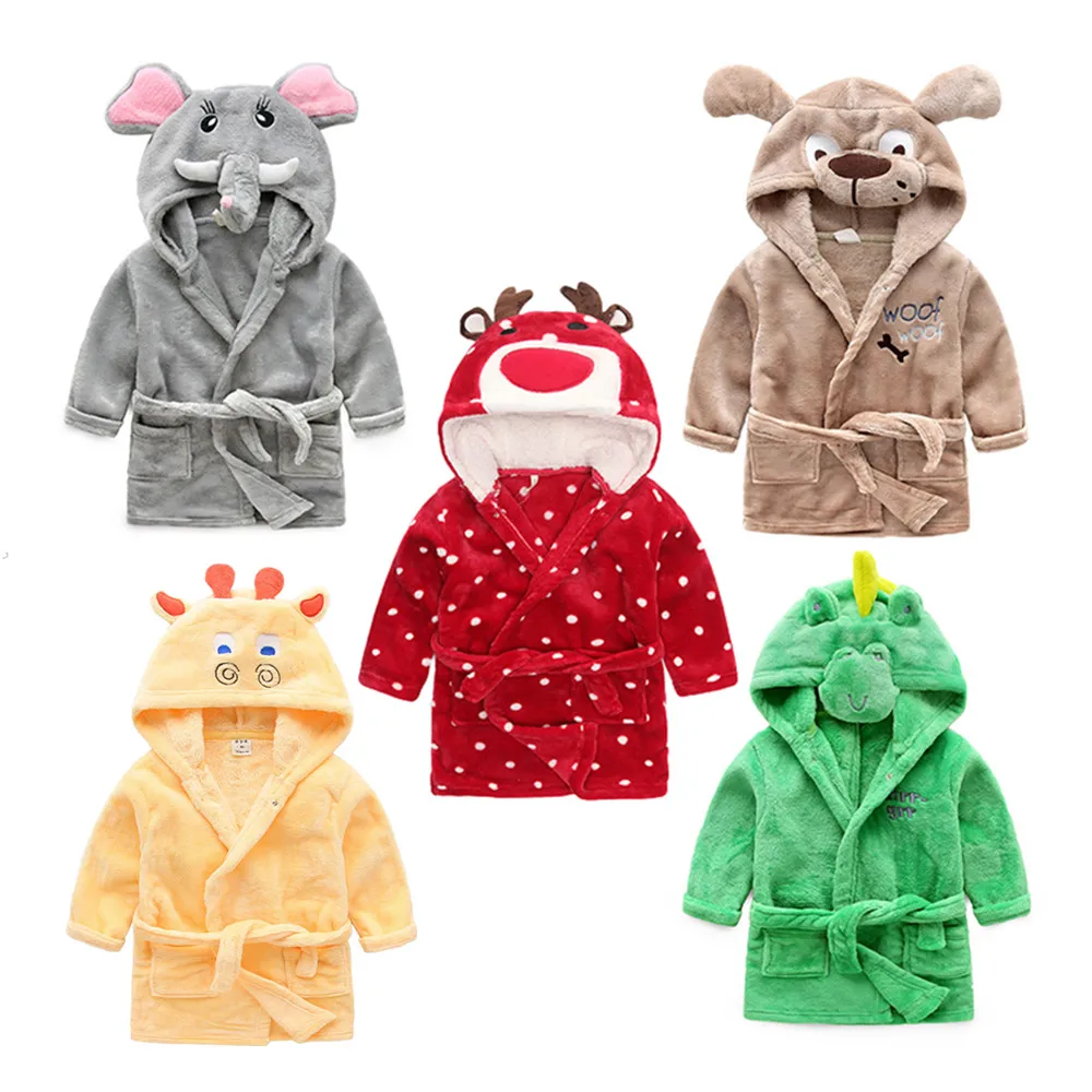 Winter Warm Flannel Children's Bathrobes Cute Cartoon Animal Cosplay Pajamas Bath Robe Sleepwear for 2-6 Years Old Baby Kids Winter Warm Flannel Children's Bathrobes Cute Cartoon Animal Cosplay Pajamas Bath Robe Sleepwear for 2-6 Years Old Baby Kids