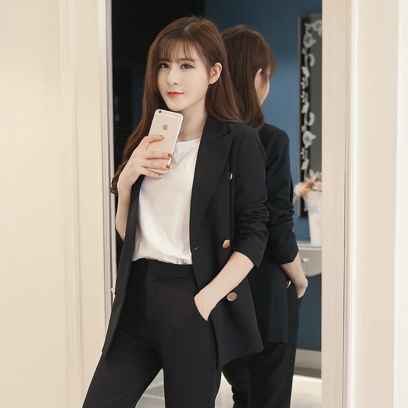 Noir Tb18180 Costume Petit Automne Simple Féminin Et Tempérament 2018 Encens Printemps gris Casual Nouvelles Style Veste Dames T4xqz6wxZ