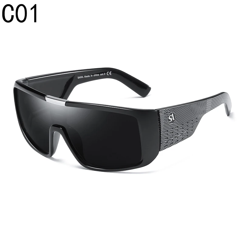 SARA брендовые Модные солнцезащитные очки, мужские спортивные очки с драконом, мужские солнцезащитные очки, женские дизайнерские ветрозащитные защитные очки, пластиковая оправа, UV400 линзы - Цвет линз: C1