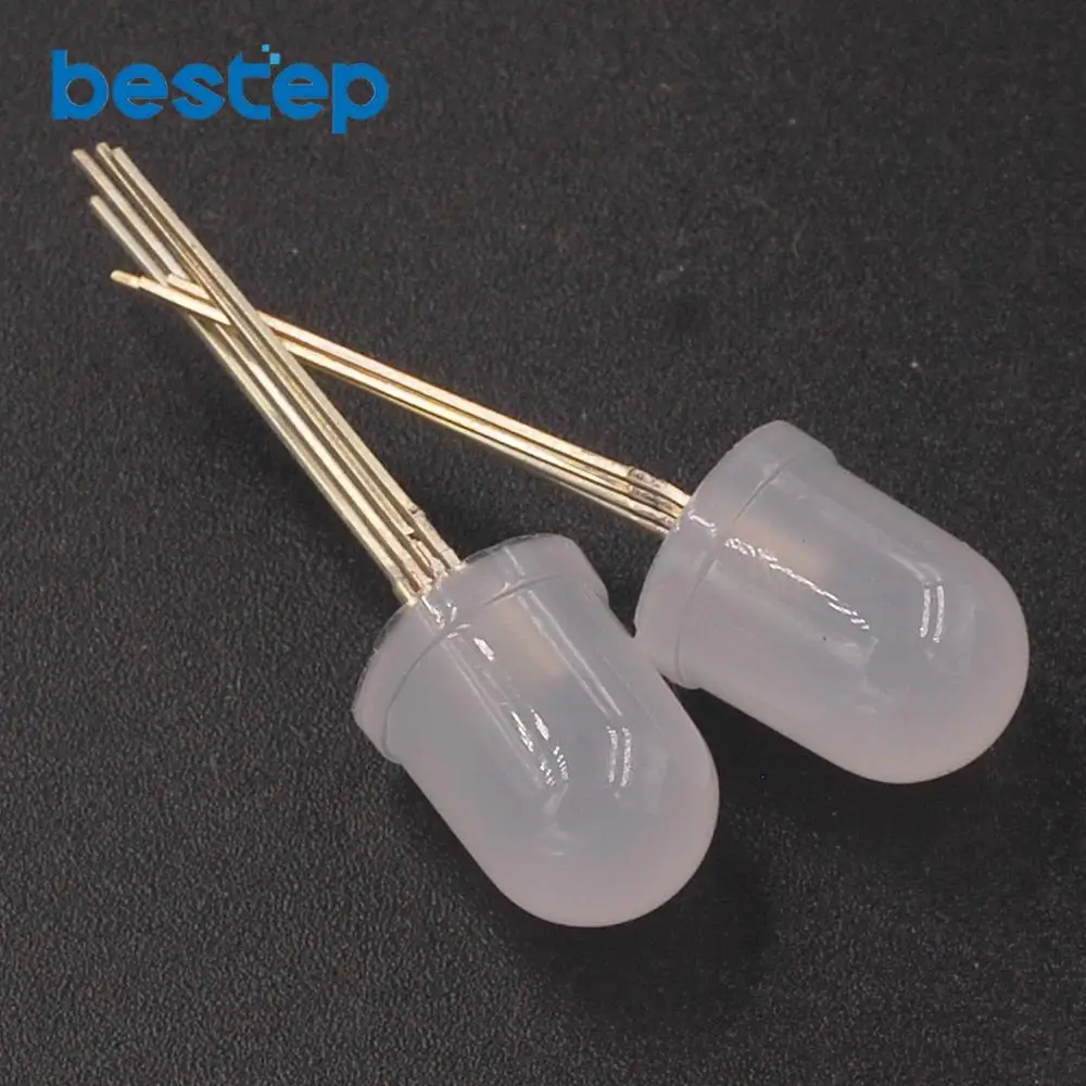 

10PCS 10MM Full Color Common A node RGB 4Pin LED Light-emitting Diode