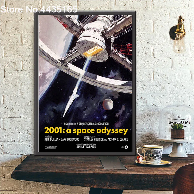 2001 космическая Одиссея, киноплакат, классические киноплакаты и принты, настенная художественная картина, холст, живопись для гостиной, домашний декор - Цвет: Темно-серый