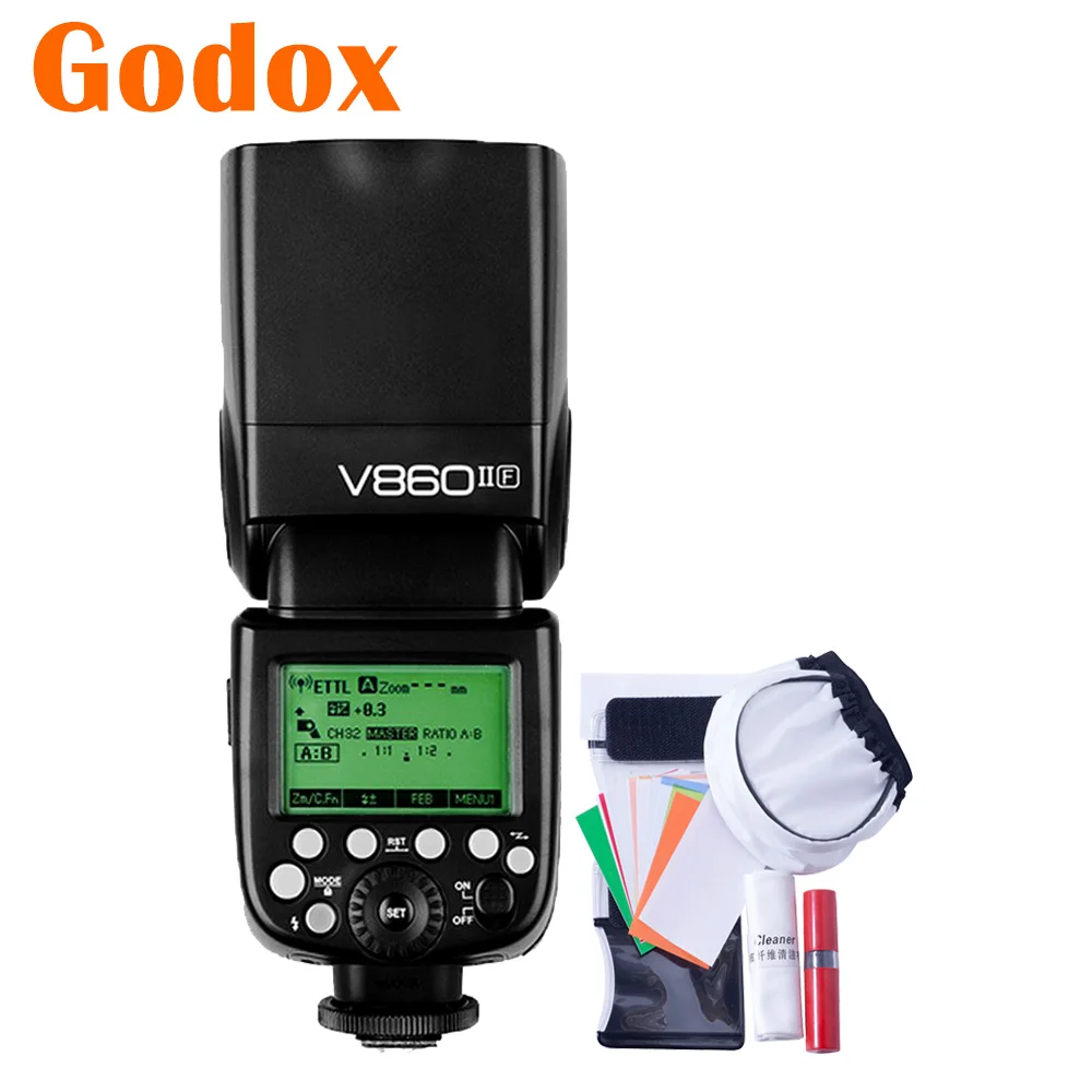 

Godox 2.4G TTL HSS V860II V860II-F Camera Flash Speedlight Flashgun For Fujifilm X-Pro2 X-Pro1 X-T20 X-T2 X-T1 X-T10 X-E1 X-A3