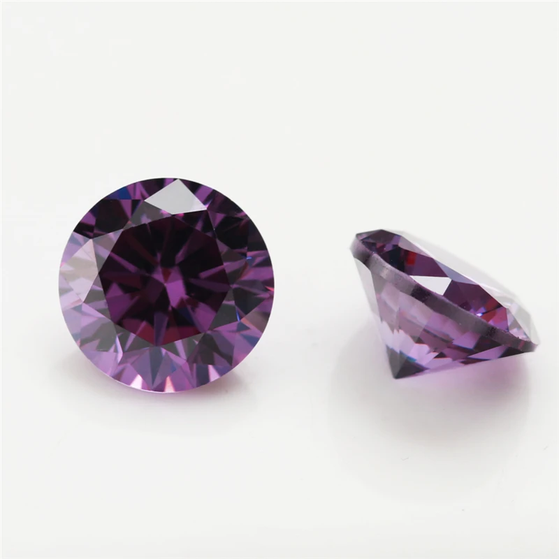 

0.8mm~4.0mm Round Brilliant Cut Loose CZ Stone Purple Red Color AAAAA Cubic zirconia Synthetic Gems For Jewelry DIY Stone