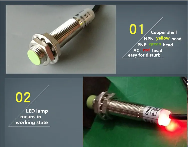 Máscara CHUX, PNP, 24V, DC, M30, NO + NC, CM30-15-DPC, 15mm
