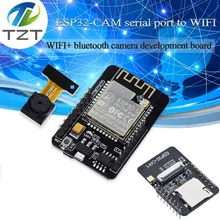 TZT ESP32-CAM WiFi+ модуль Bluetooth модуль камеры макетная плата ESP32 с модулем камеры OV2640 2MP для Arduino