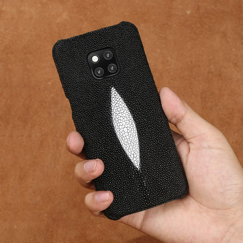 Genuine Stingray Leather case for Huawei mate 20 20Pro 10 pro 9Pro Lite Nova 4 P SMART 2019 Pearl fish phone For honor V20 8X