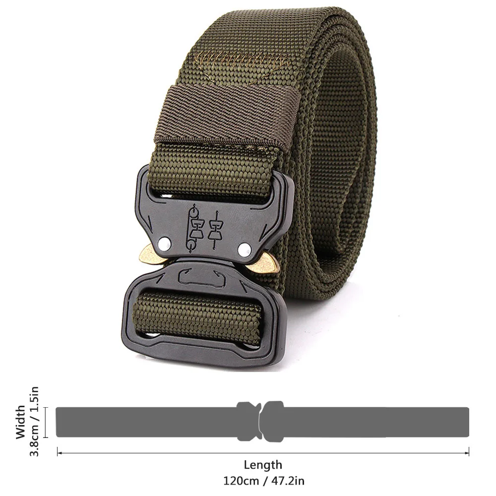 Lixada Tactical Belt Adjustable Tactical Nylon Military Tactical Belts Waist Belt Heavy Duty Training Waist Belt Hunting - Цвет: Dark green