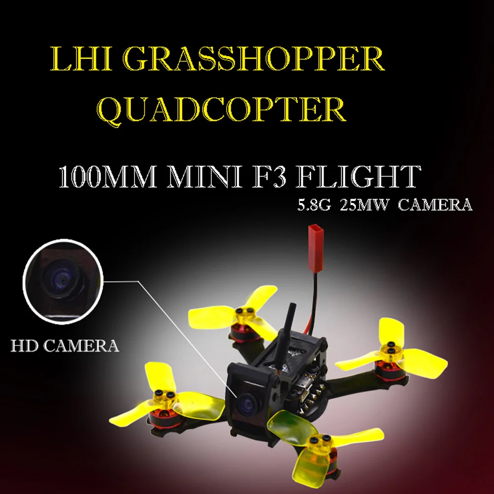 LHI RC вертолет 100 мм FPV гоночный Дрон с камерой 5 8G 25MW 48CH flysky FS-I6 пульт дистанционного