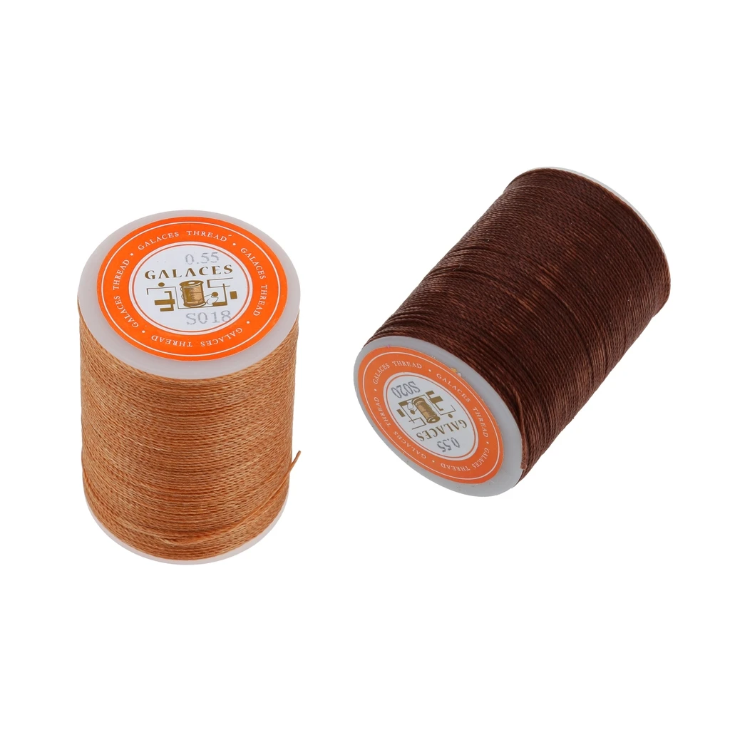 2 Pieces Leather Craft Handwork Sewing Round Waxed String Thread for Sewing Crafts Supplies