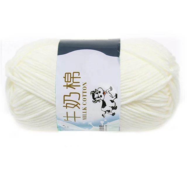 1 group Milk Cotton wool Yarn For Hand knitting Soft white Line rough ...