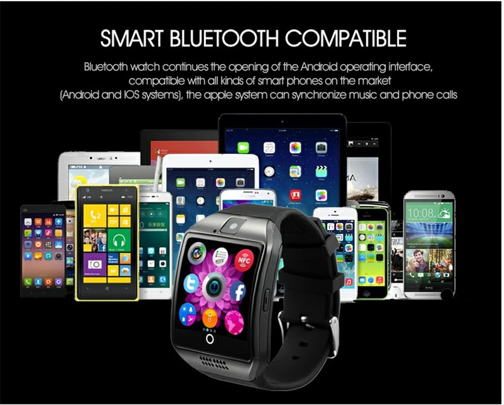 Bluetooth Smart Watch Q18 Men Sport Wristwatch Support 2G SIM TF Card Camera Smartwatch For Android Phone PK GT08 DZ09 A1 Y1 V8