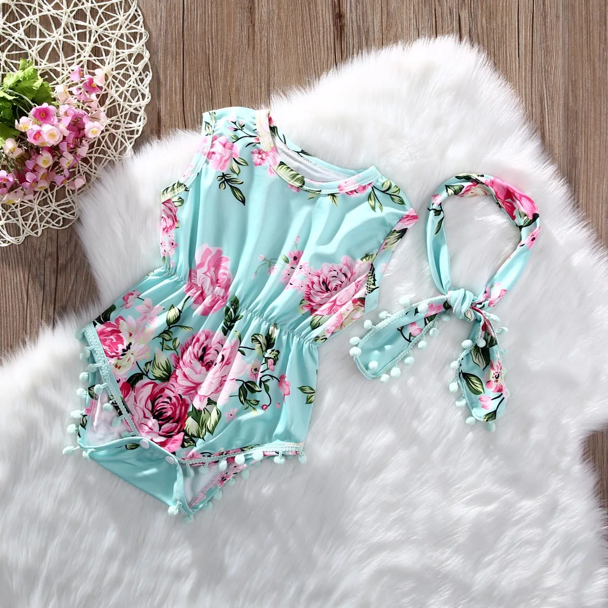 baby girl floral romper