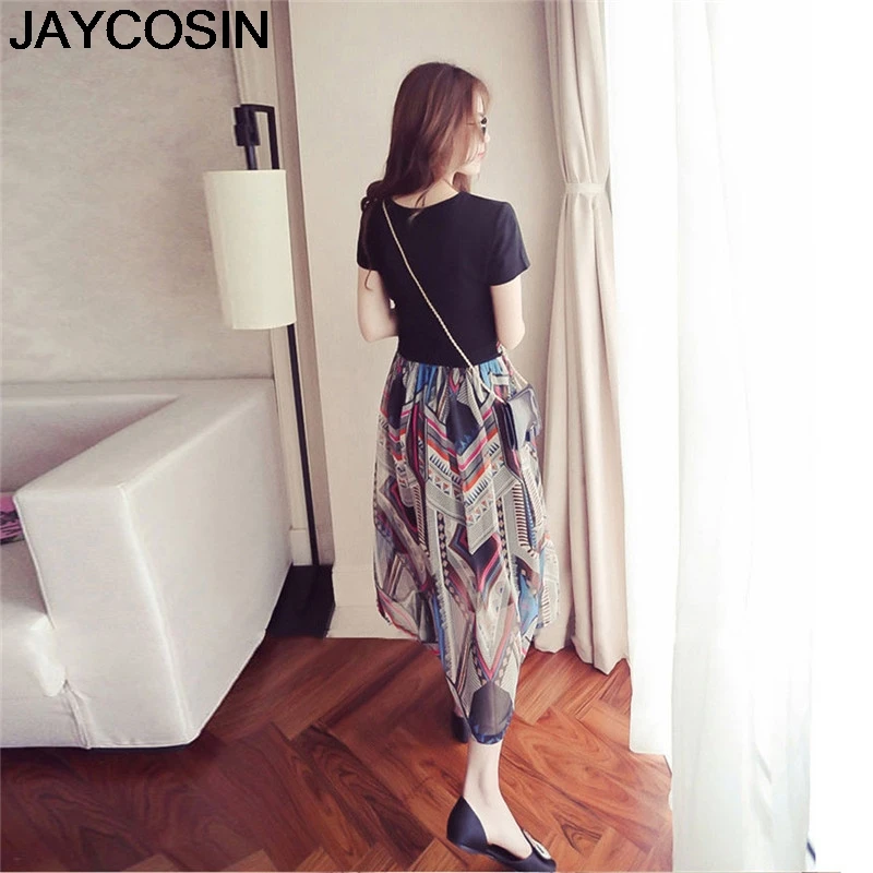 Женское платье с поясом JAYCOSIN повседневное длинное треугольным вырезом и