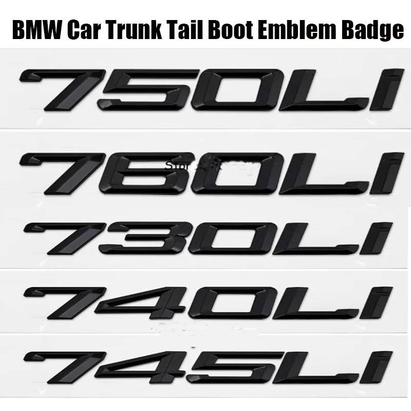  1set car Boot decor sticker car styling ABS For BMW 745i 730 740 750 760LI 7series car refit displa