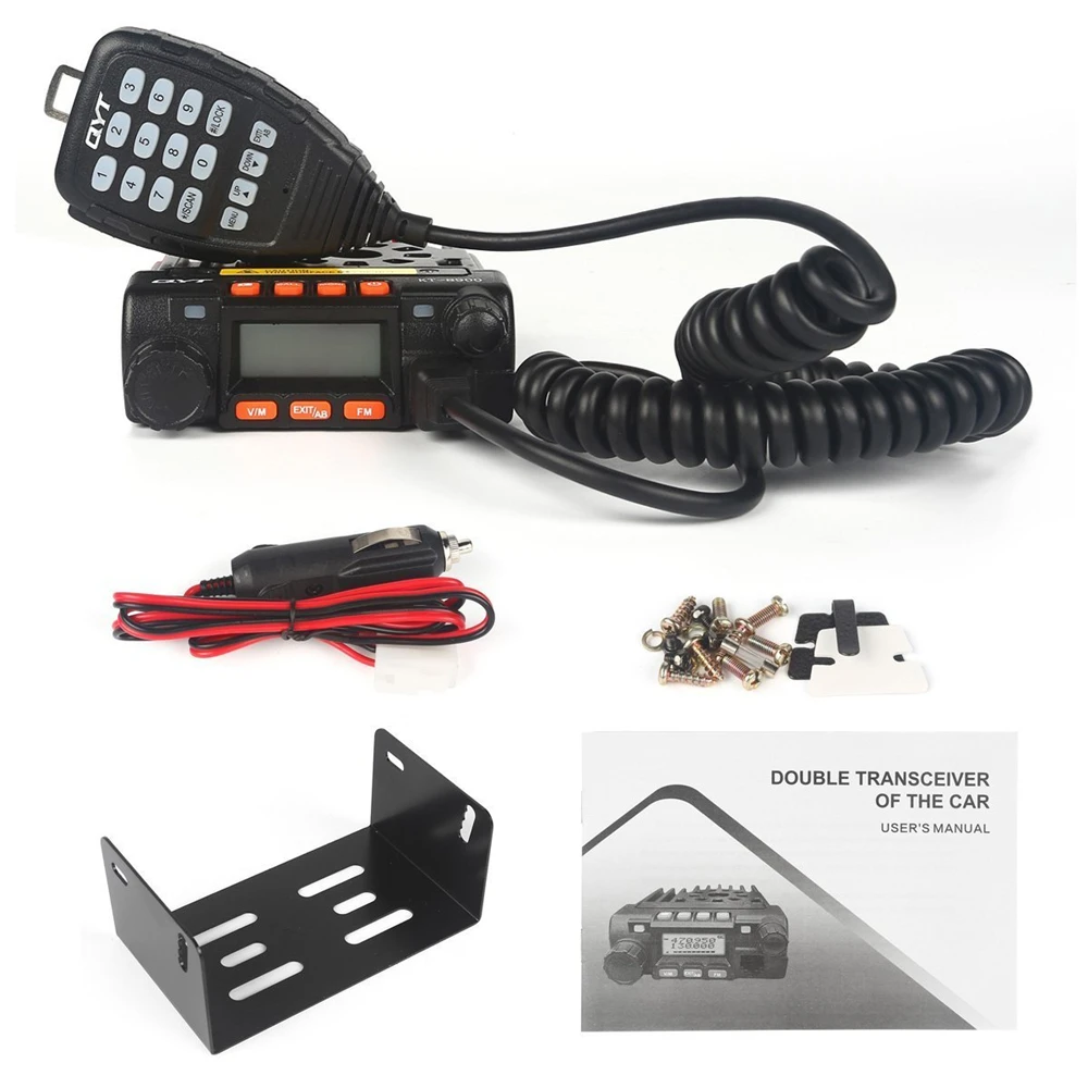 Мини Автомобильное мобильное радио QYT KT8900 трансивер walkie talkie двухстороннее cb радио 136-174& 400-480 МГц KT-8900 25 Вт с ручным микрофоном