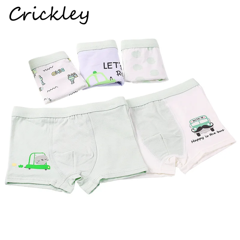 

5Pcs/Lot Children Underwear Cartoon Car Bus Print Underpants for Boys Girls Unisex Kids Toddler Cotton Boxer Panties