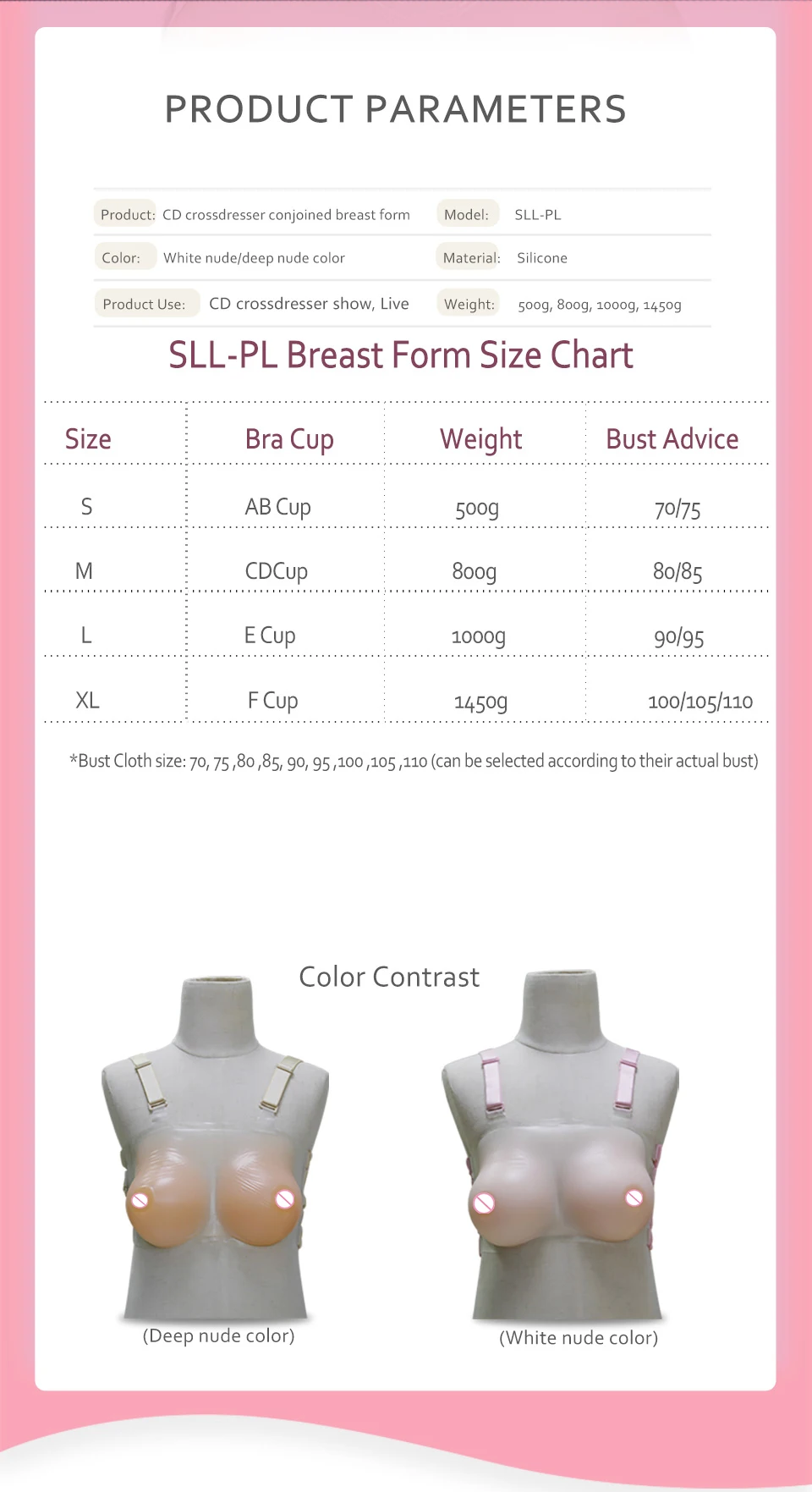 Komaynaly Fake Silicone Breast Forms Artificial Breast A to F Cup 1 Pair Breast Forms for Transwomen,Transgender,Cross Dressers (2)