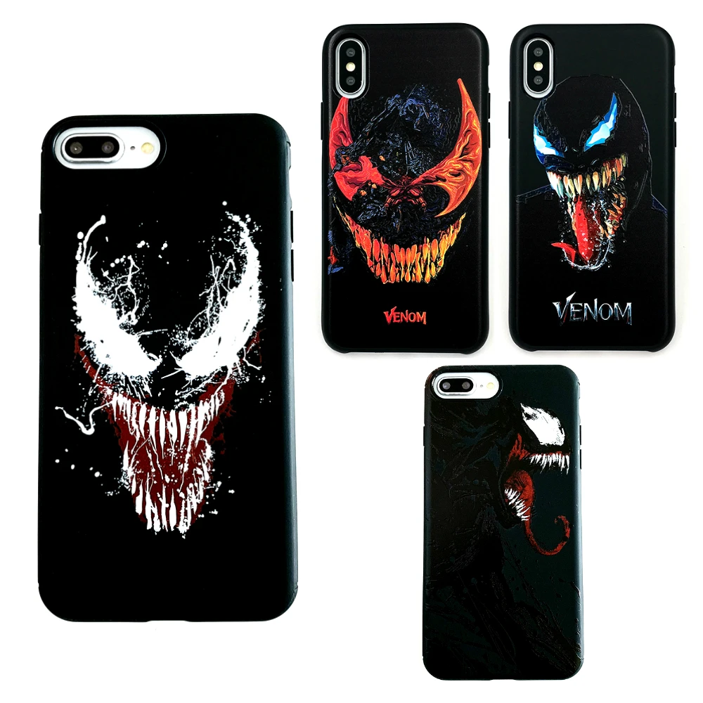 

Silicone Case For iPhone XR X XS Max Male Marvel Avengers VENOM Matte Cover For iPhone 6s 7 Plus 8 Plus Superman Spiderman Cases