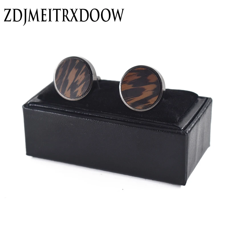 ZDJMEITRXDOOW деревянная модная запонка для мужской рубашки подарок брендовая черная