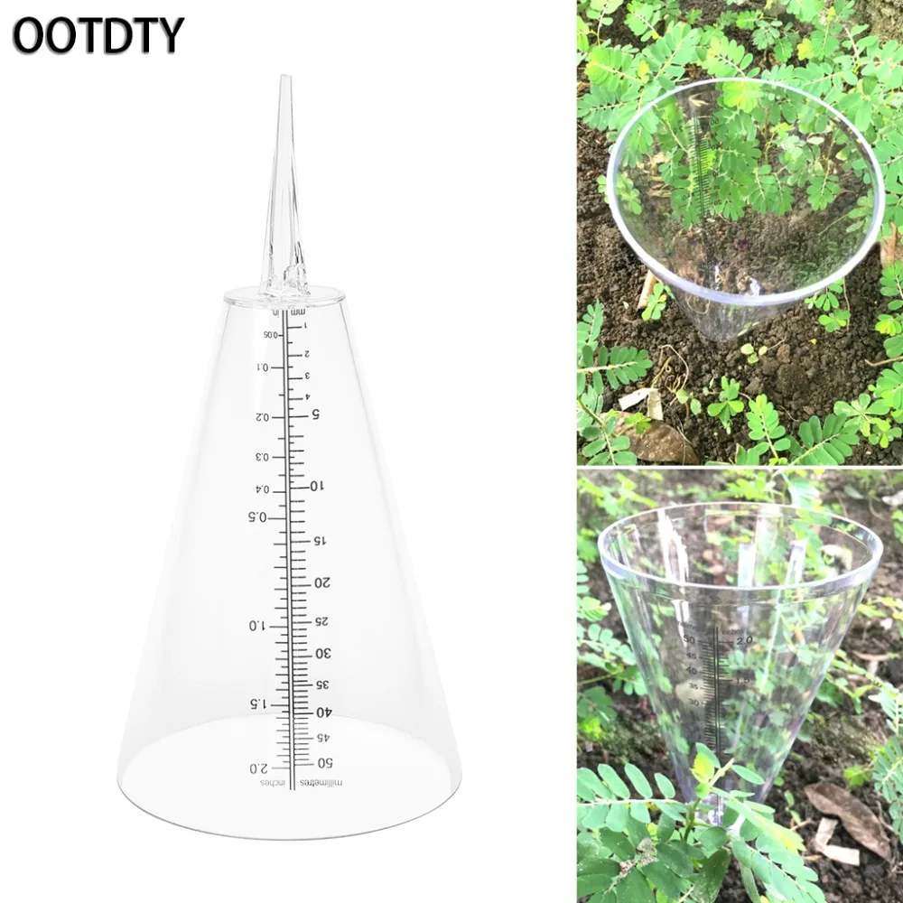 

OOTDTY Conical Rain Gauge Plastic Clear Outdoor Home Garden DIY Craft Tool Professional 4-inch Diameter