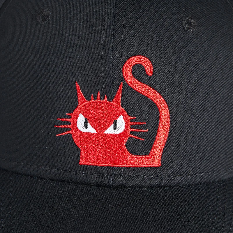 baseball-cap-black-hat-red-cat-logo