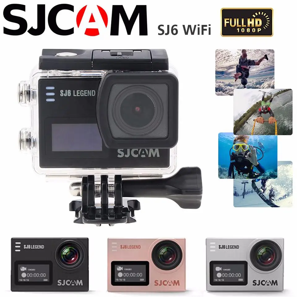 Оригинальная Спортивная Экшн-камера SJCAM SJ6 Legend NTK96660, 4K HD, 2 дюйма, сенсорный экран, водонепроницаемая Спортивная экшн-камера, 32 ГБ, SD карта, подарок