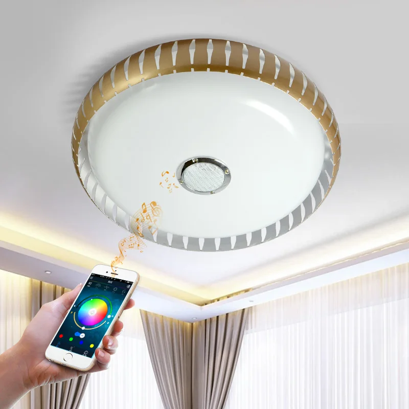 2017 Новый RGB Dimmable 36 W Светодиодный потолочный светильник с Bluetooth и музыкой 90 260 V