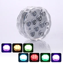 2PCS Underwater Wireless Remote Control Led Multi Color Spotlight 10LED Light Waterproof Night Light for Home