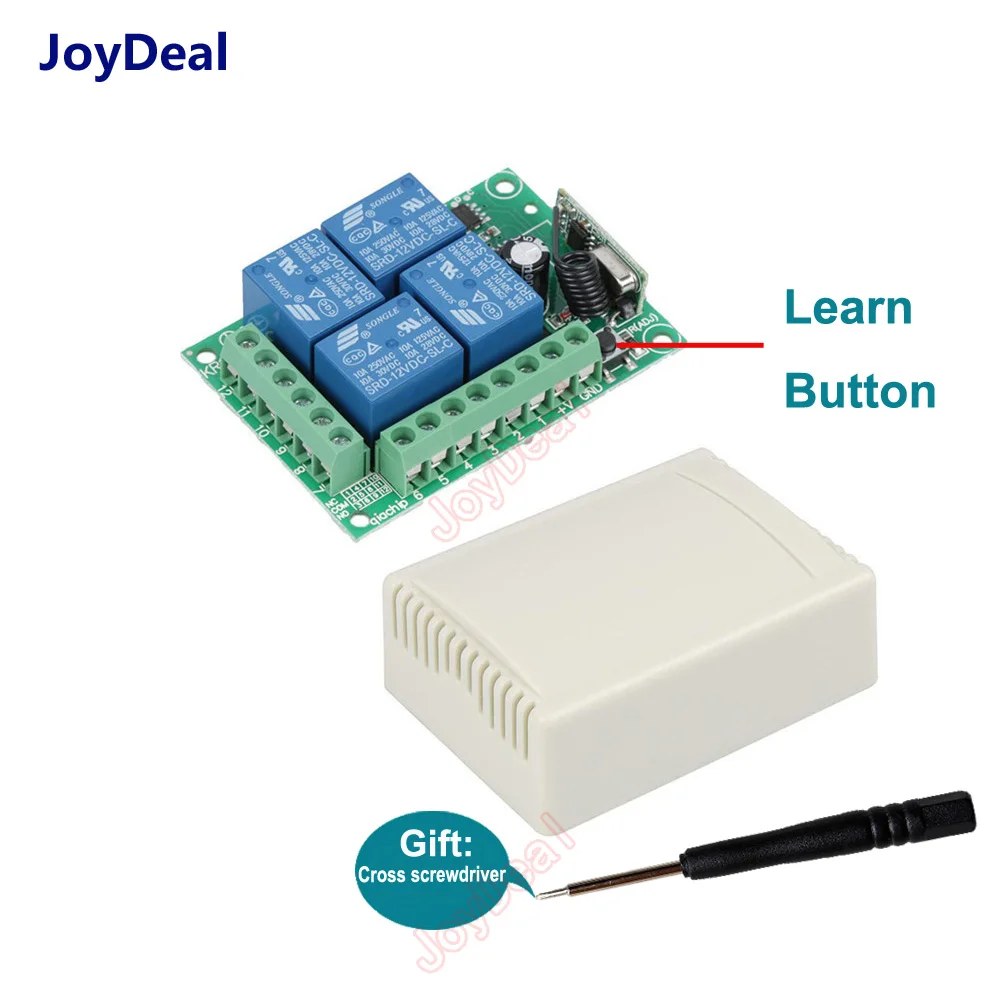 

Universal 433Mhz DC 12V 4 Channel Wireless Remote Control Switch Relay Receiver Module For 433 Mhz Smart Home Switch Transmitter