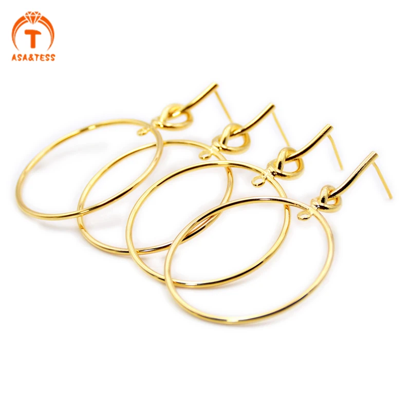 

10 pcs large round Gold Plated Brass Earring hoop Findings Simple Circle Ear Wares Hooks Posts Findings DIY Making Jewelry Suppl
