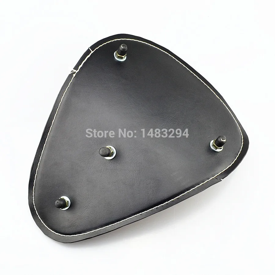 Кожаный контурный Solo Seat 12," x 9,8" с кронштейном и золотой пружиной и белым стежком чехол для Suzuki Sportster Bobber Chopper Harley