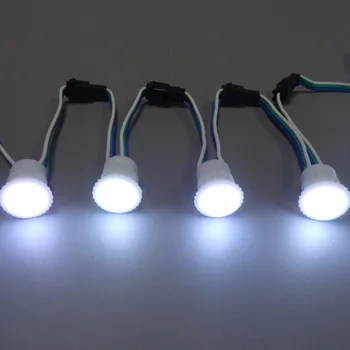 

DC5V WS2811 Pixel LED Module 16mm diameter Diffused Full Color 5050 SMD Programmable Modules for Advertisement Milky white Cover
