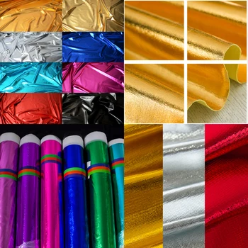 

Wholesale price Bronzed Fabrics Metallic Luster Shiny Soft Polyester knit fabric textiles For DIY Decoration 1.2m wide 20 meters