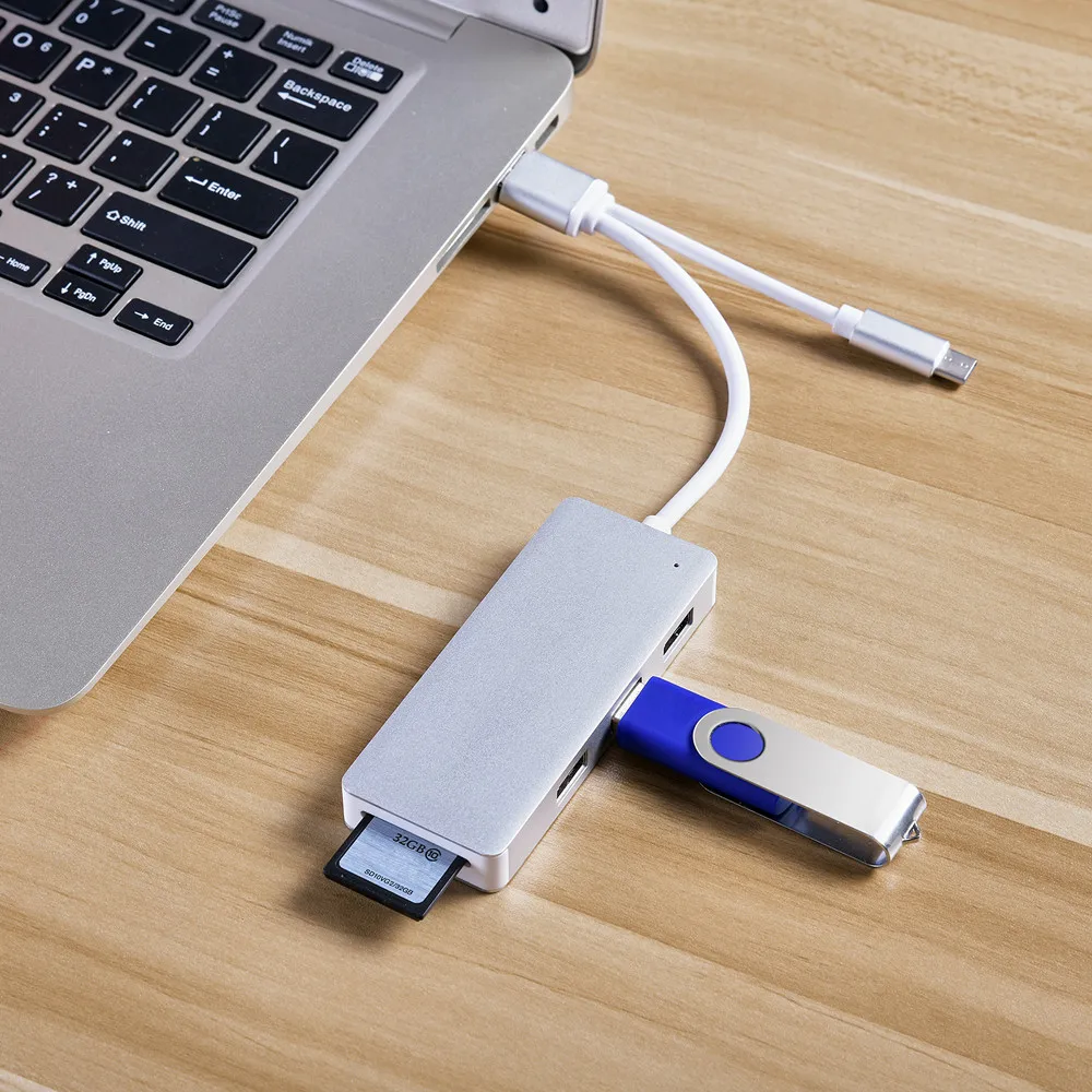 USB 3,1 Тип-C/Micro USB/USB 3,0 до 3 х USB концентратор USB и SD/устройство для считывания с tf-карт комбо MS/SD/M2/чтение карт TF компактный размер для переноски