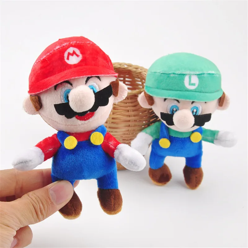 Супер Марио Bros меховой шарик-подвеска игрушки игра мультфильм Марио Луиджи ключ сумка Подвески куклы 10 см 10 шт./партия случайным образом