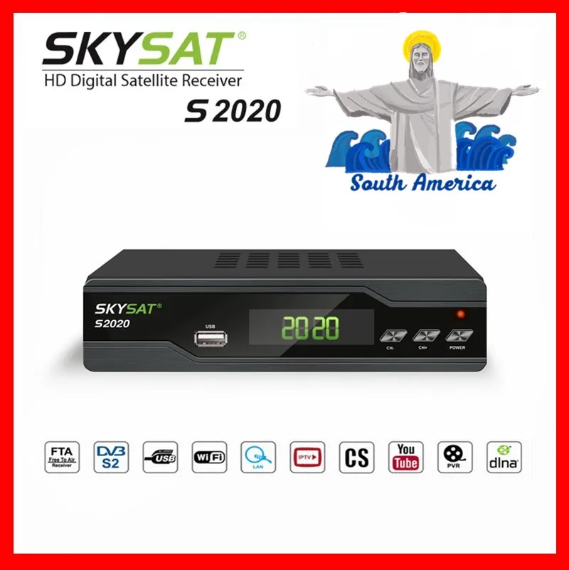 SKYAT S2020 IKS SKS приемник для Южной Америки Поддержка IPTV Xtream-коды m3u CCCam Newcamd Powervu Biss WiFi 3g