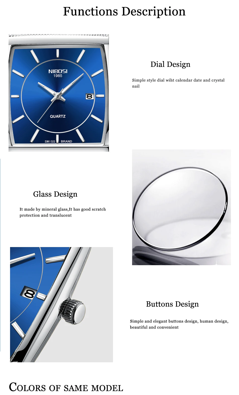 Luxury Quartz Watch Men Waterproof Simple Square Men's Watches Mesh Stainless Steel Dress Casual Man Clock Relogio Masculino     (6)