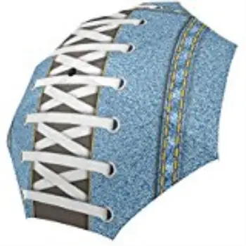 

Jeans Shoe Laces 3 Folding Parasol Sun/Rain Umbrella Anti-UV Protection custom Umbrella for Ladies